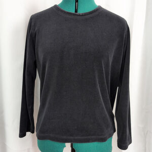 Vintage LL Bean Canadian Made Black Velour Top Medium